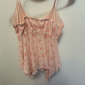 See You Monday Pink Asymmetrical Ruffled Camisole
